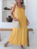 Plus Size Casual Solid Sleeveless Dresses