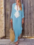 Women Casual Cotton Dress Shift Holiday Maxi Dresses