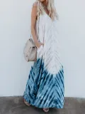 White Swing V-Neck Casual Maxi Dress