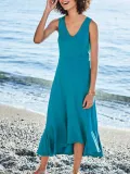 Sleeveless V Neck Casual A-Line Dresses