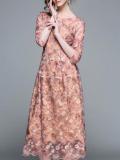 Womens Long Embroidery Plus Size Dresses