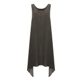 Plus Size Crew Neck Sleeveless Linen Solid Maxi Dress