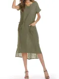 Women Summer Dress Shift Daily Casual Solid Dress