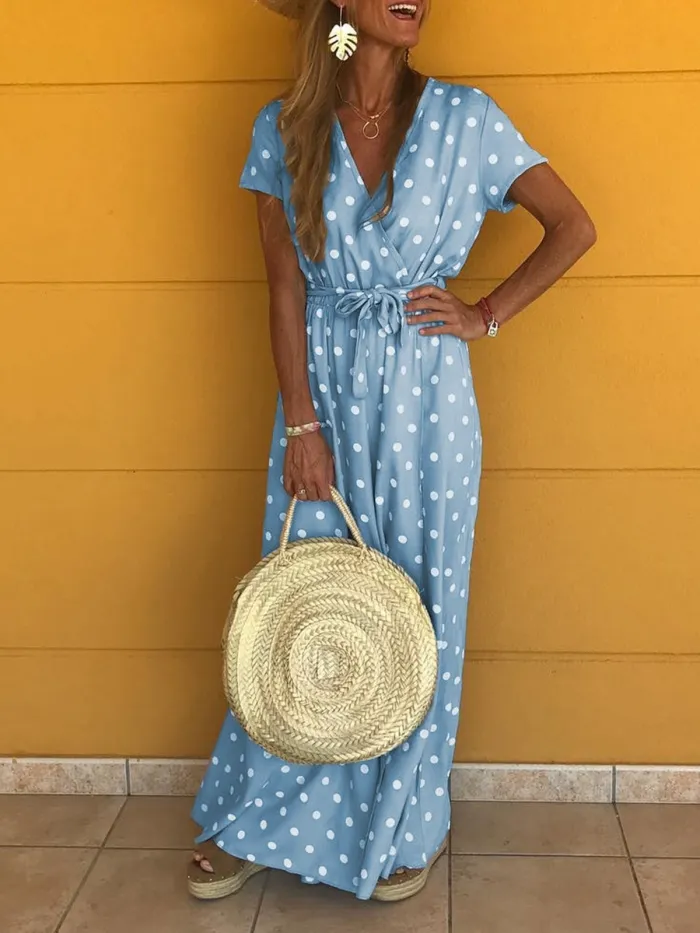 Cotton Sweet Short Sleeve Vacation Dresses