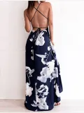 V Neck Floral Sweet Maxi Dresses