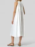 V Neck Casual Sleeveless Buttoned Dresses