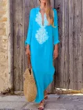 Women Casual Cotton Dress Shift Holiday Maxi Dresses