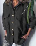 Plus Size Casual Long Sleeve  Solid Tops