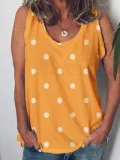 Casual Sleeveless Cotton-Blend Shirts & Tops