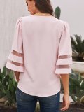 Boho Short Sleeve Cotton-Blend Printed Shirts & Tops