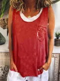 Sleeveless Plain Casual Cotton-Blend Shirts & Tops
