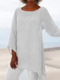 Asymmetrical Hem Long Tunic Shirts