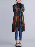 Autumn Winter Casual Plaid Turtleneck Long Sleeve Sweatshirt