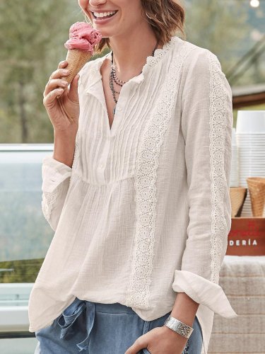 Guipure Lace Casual Shirts & Tops