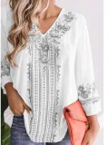 Women Casual V Neck Tops Tunic Blouse Shirt