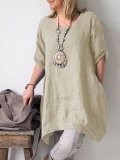 Short Sleeve Crew Neck Causal Tops
