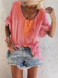 Women Casual V Neck Tops
