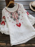 Embroidered Cotton-Blend Shirts & Tops