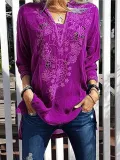 Patchwork Casual Shirts & Tops