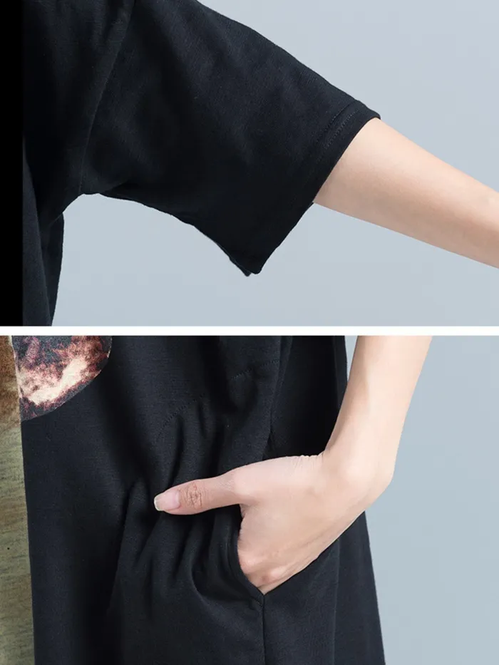 Casual Half Sleeve Round Neck Plus Size Tops