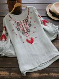 Embroidered Cotton-Blend Shirts & Tops