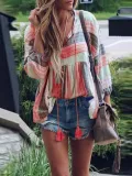 Long Sleeve Patchwork Casual Color-Block Casual Dresses