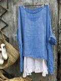 Women Thin Summer Linen Plus Size Tops