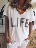 Casual V Neck Short Sleeve Shirts