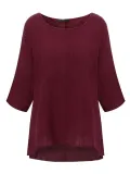 New Women Casual Loose Solid O-neck Shirt Half Sleeve Cotton Linen Top