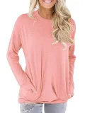 Pockets Crew Neck Casual T-Shirt