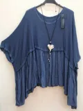 Plus Size Paneled Batwing Asymmetrical T-shirts