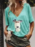 Cotton-Blend Printed Casual Shirts & Tops