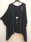 Plus Size Paneled Batwing Asymmetrical T-shirts