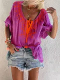 Women Casual V Neck Tops