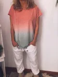 Casual Cotton-Blend O-Neck Shirts & Tops