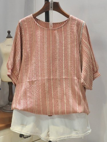 Casual Cotton Round Neck Shirts & Tops