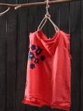 Women Casual Embroidery Tops Tunic Tank Vest