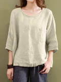Half Sleeve Cotton Crew Neck Solid Casual T-Shirt