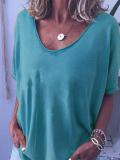 Short Sleeve Solid Casual Shirts & Tops