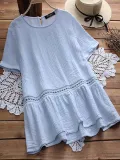 Elegant Solid Cotton-Blend Shirts & Tops