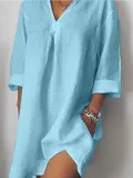 Long Sleeve Linen Casual Tops