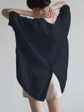 Casual Plain Crew Neck T-Shirts