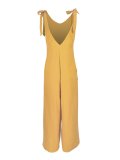 Beach Holiday Zipper Cotton Solid Sexy Jumpsuits