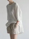 Casual Plain Crew Neck T-Shirts