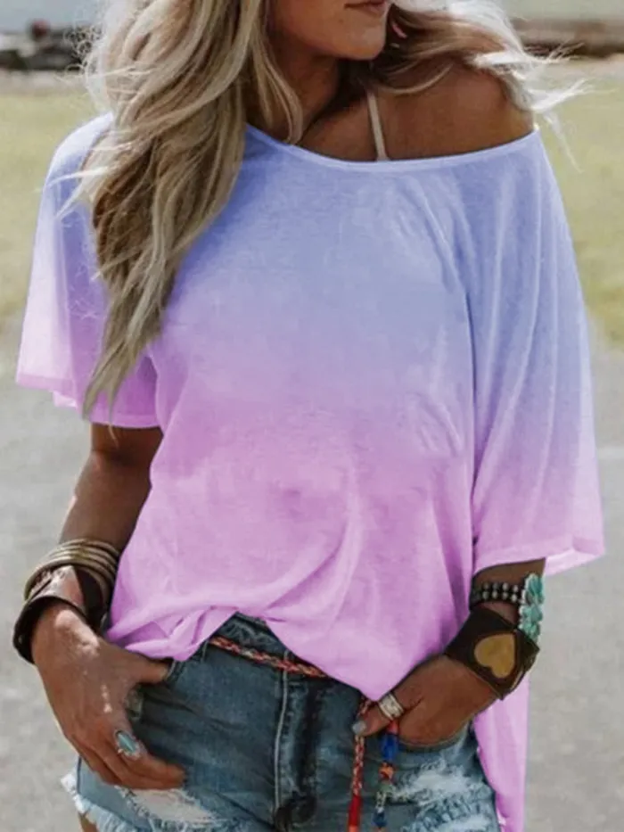 Short Sleeve Casual Cotton-Blend Shirts & Tops