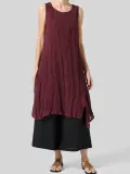 Plus Size Casual Solid Sleeveless Tops