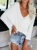 White Casual Long Sleeve Shirts & Tops