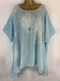 Half Sleeve Floral-Print Casual Blouse