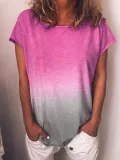 Casual Cotton-Blend O-Neck Shirts & Tops