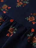 Crew Neck Casual Floral Balloon Sleeve Casual Tops